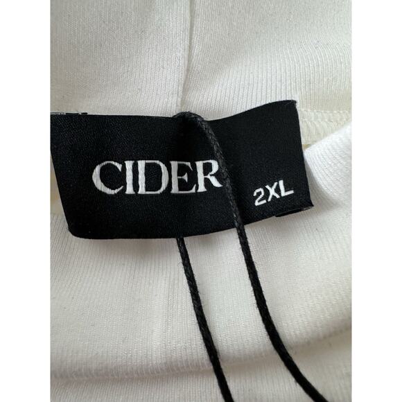 Cider Womens White Mock Neck Polyester/Spandex Shirt, Size 2XL, NEW - Picture 6 of 6